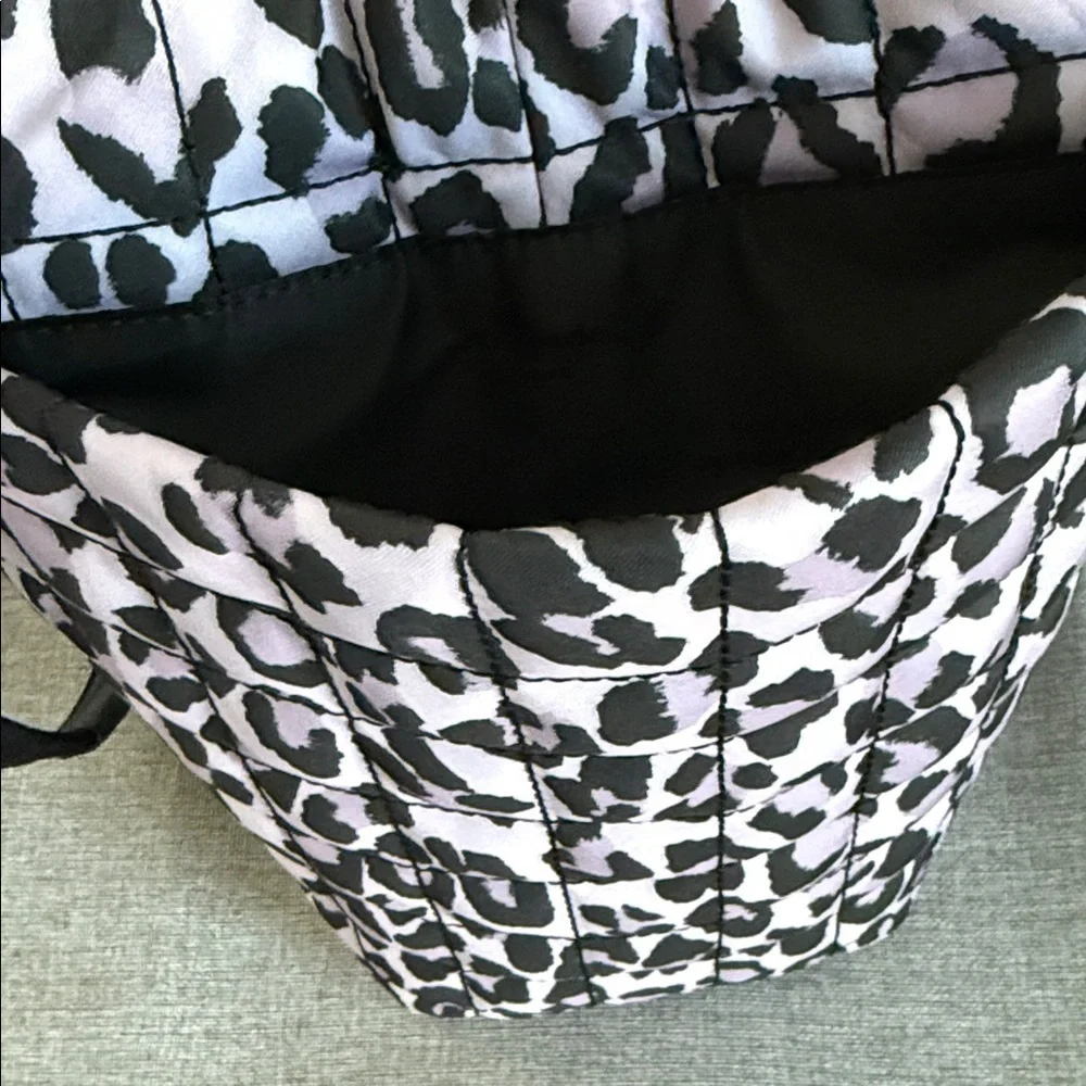 Kate Spade Camden quilted violet and Black spotted leopard Print Tote